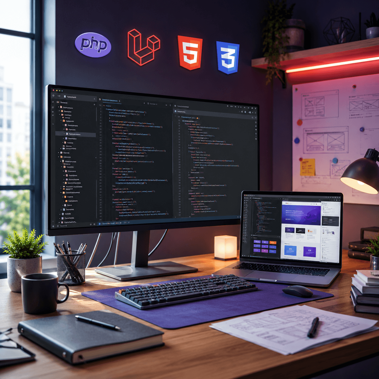 بسته آموزشی PHP, Laravel + CSS, HTML