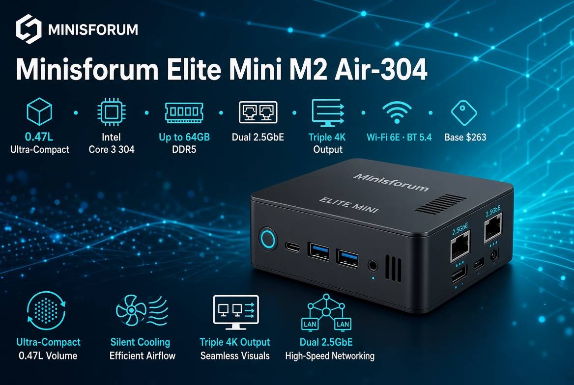 مینی پی‌سی Elite M2 با ۶۴ گیگابایت رم و قیمت ۲۶۳ دلار معرفی شد