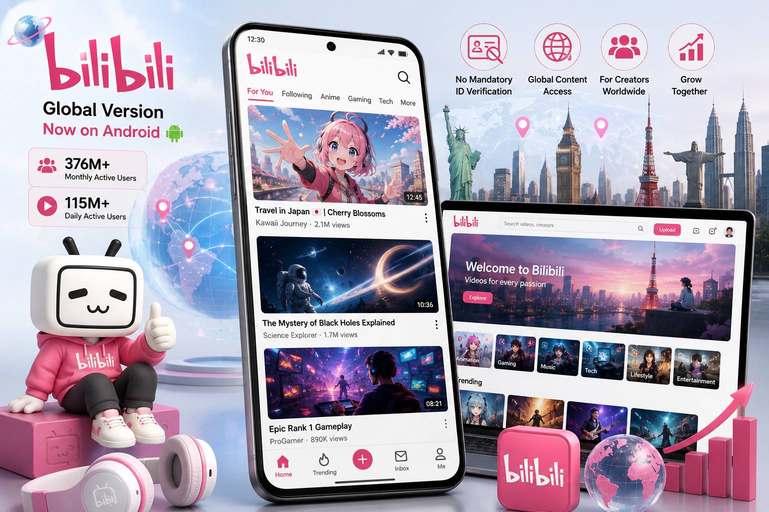 «یوتوب چین» برای رقابت جهانی؛ Bilibili با اپلیکیشن بین‌المللی وارد بازار شد