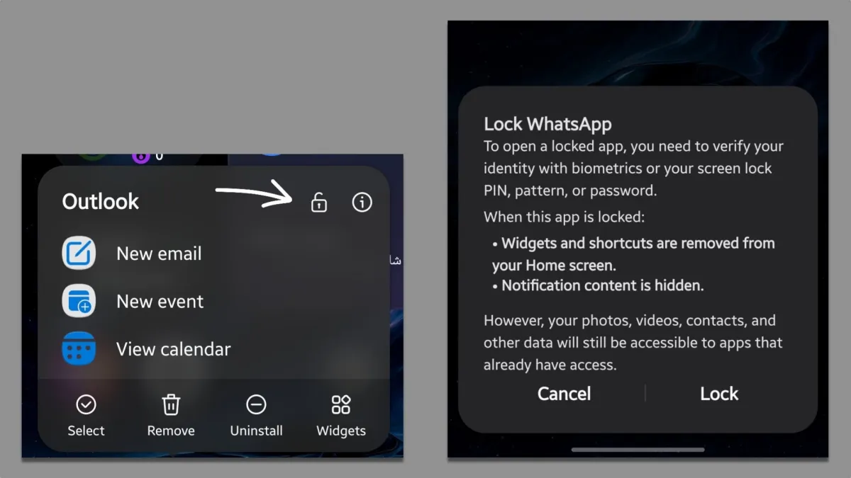 قابلیت قفل برنامه‌ها سرانجام با One UI 9.5 به گوشی‌های سامسونگ می‌آید