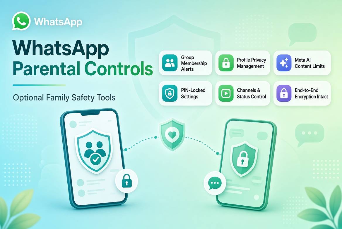 واتس‌اپ کنترل والدین را به دست خانواده‌ها داد؛ نظارت بر گروه‌ها و Meta AI با قفل PIN