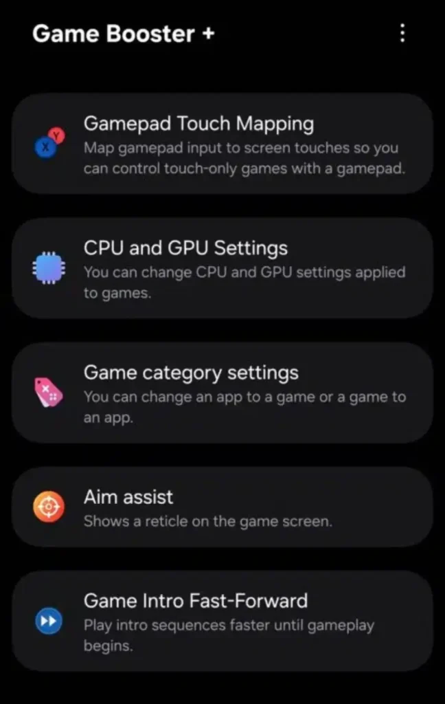 سامسونگ +Game Booster را برای One UI 9 به‌روزرسانی کرد اما خبری از تنظیم کلیدهای کنترلر نیست