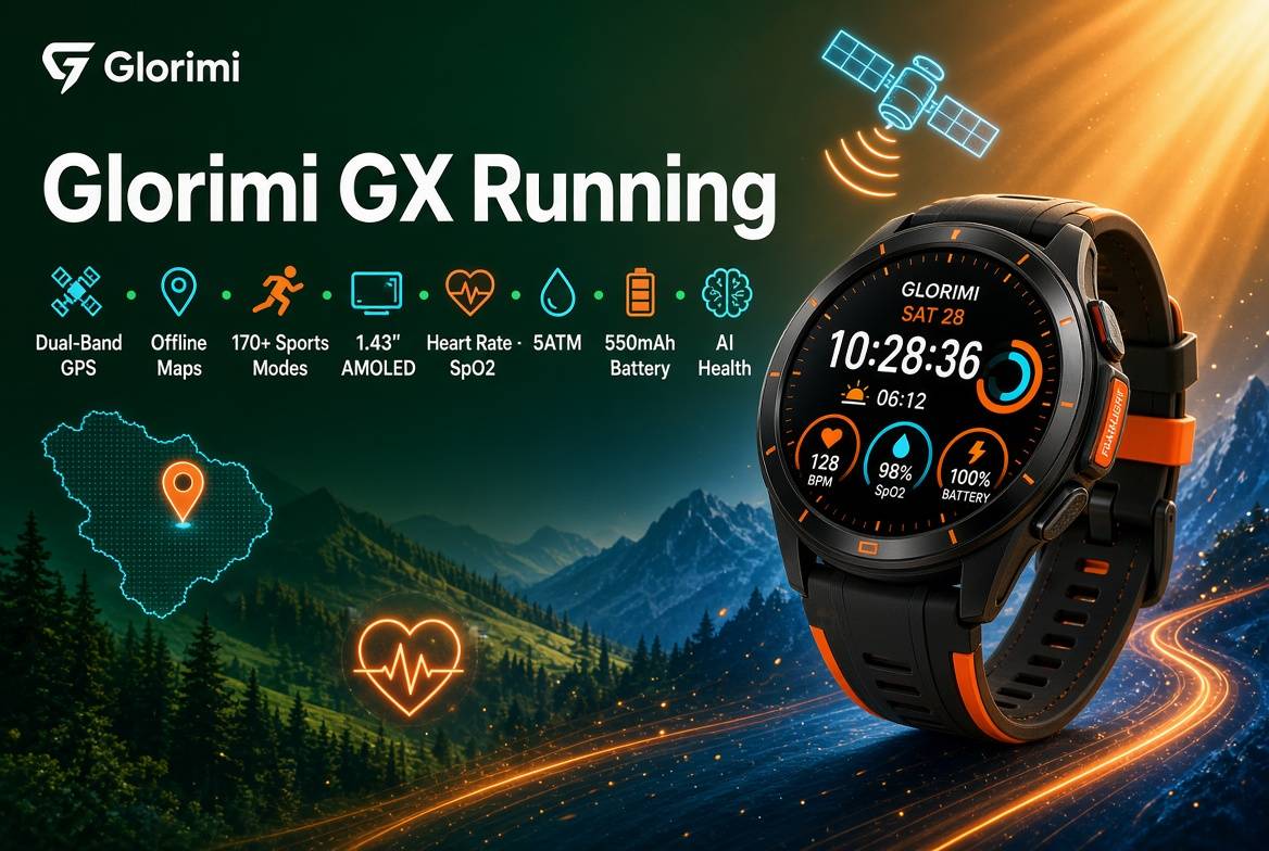 ساعت هوشمند گلوریمی GX Running با نقشه آفلاین و GPS دوبانده معرفی شد