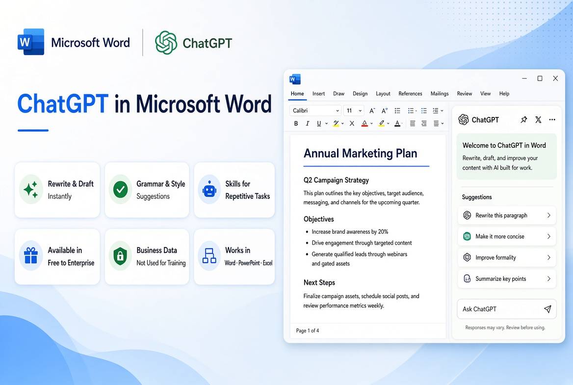 ChatGPT به Microsoft Word اضافه شد