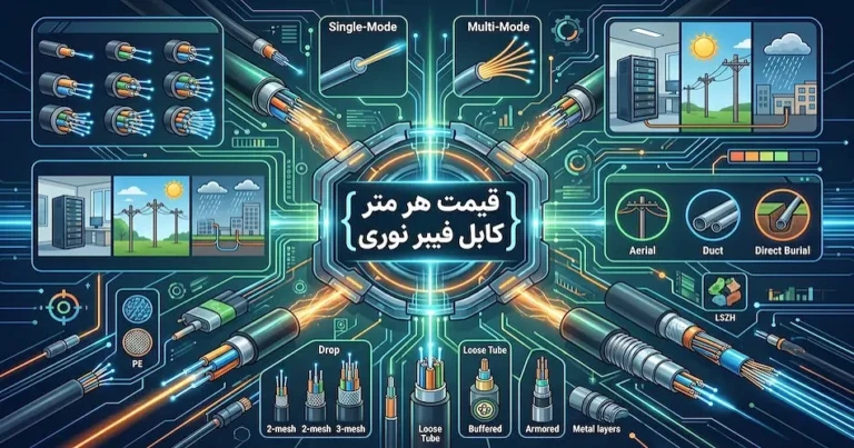 قیمت هر متر کابل فیبر نوری [دراپ، نگزنس و شبکه] + لیست قیمت