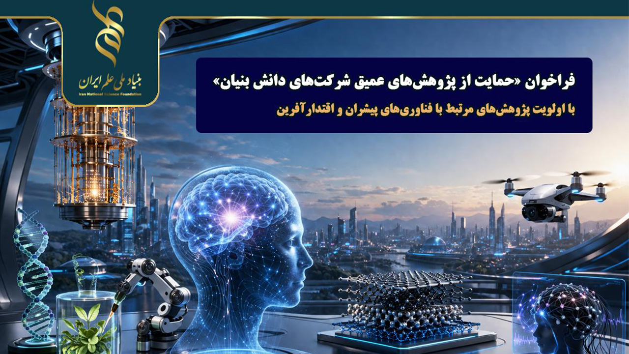 اعلام فراخوان «حمایت از پژوهش‌های عمیق شرکت‌های دانش‌بنیان» با اولویت پژوهش‌های مرتبط با فناوری‌های پیشران و اقتدار آفرین