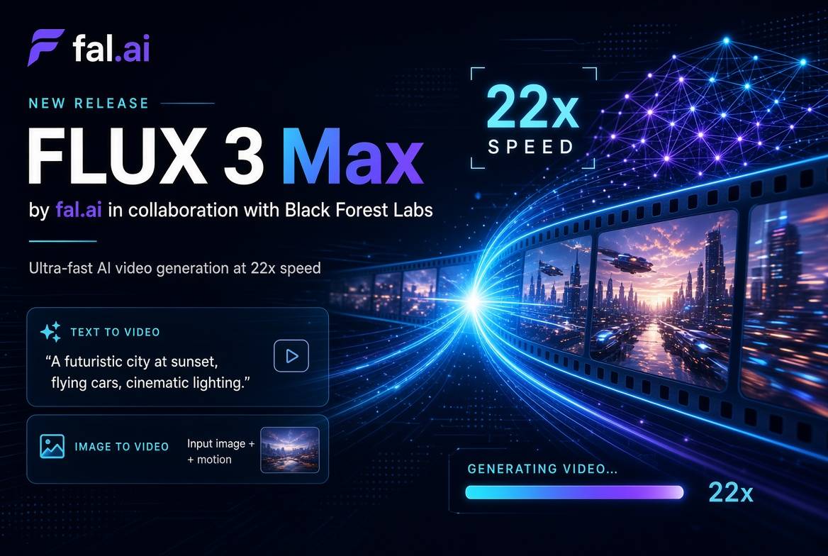 FLUX 3 Max با تولید ویدیوی ۱۰ ثانیه‌ای در ۱۲.۴۵ ثانیه به‌عنوان سریع‌ترین هوش مصنوعی ویدیوساز جهان معرفی شد