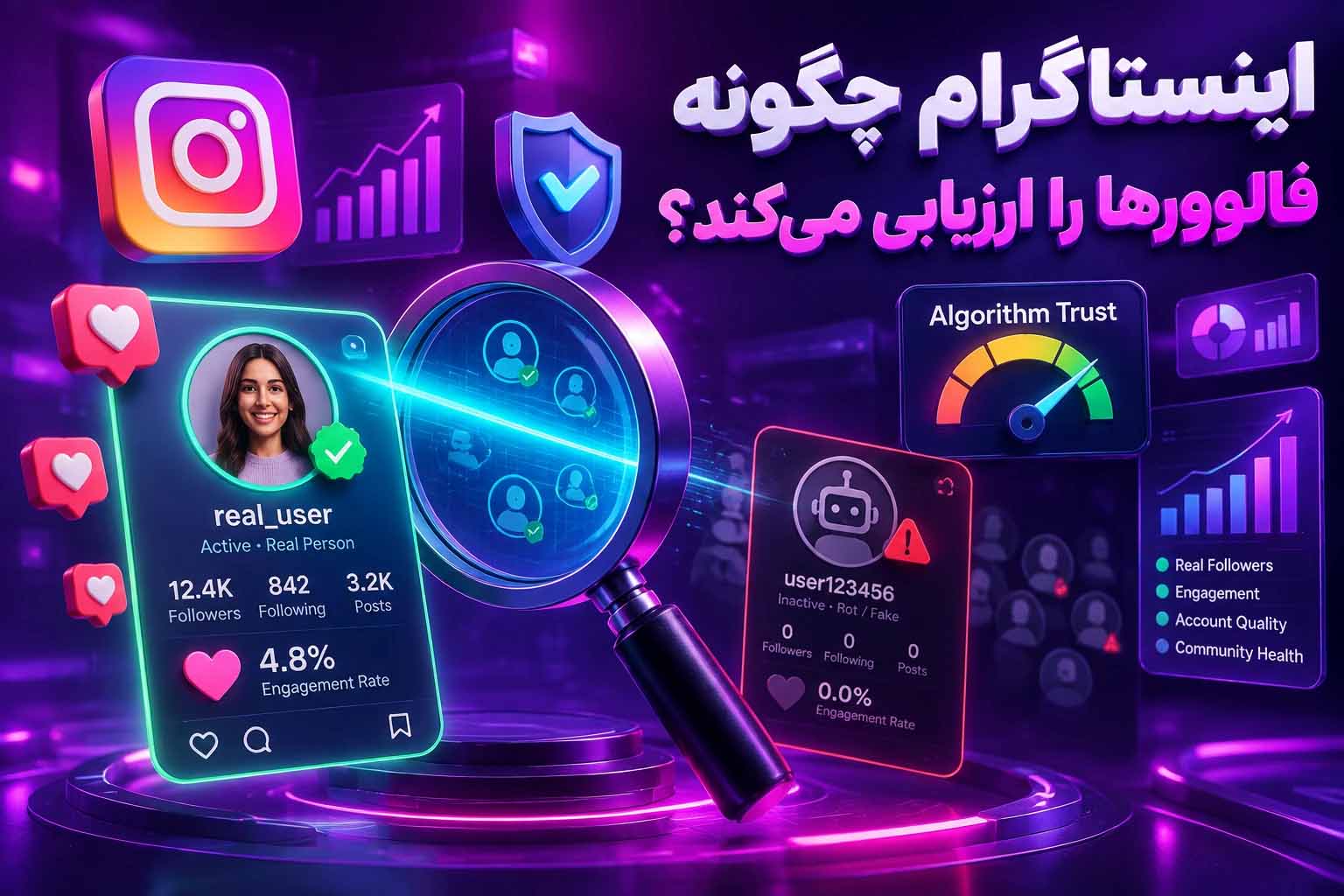 ارزیابی فالوورها در اینستاگرام؛ چگونه الگوریتم کیفیت فالوورهای شما را می‌سنجد؟