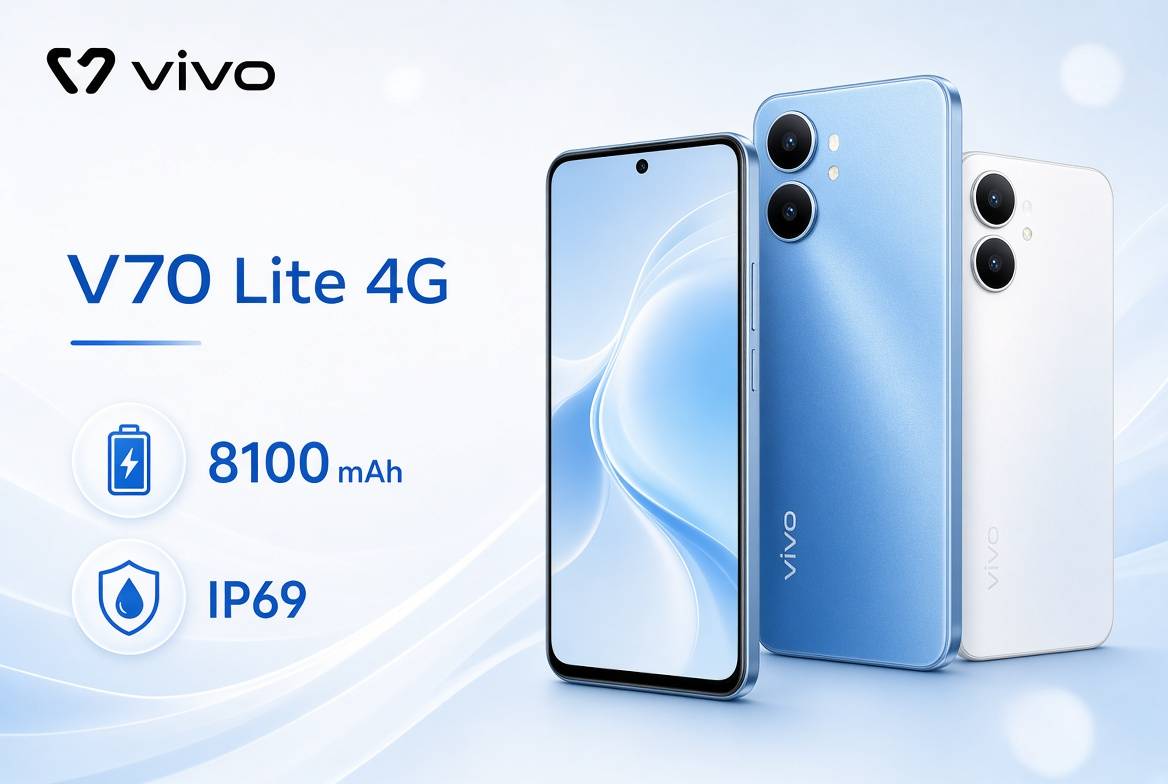 ویوو V70 Lite 4G با باتری ۸۱۰۰ میلی‌آمپر و مقاومت IP69 معرفی شد