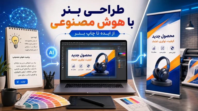 طراحی بنر با هوش مصنوعی؛ از ایده تا چاپ بنر