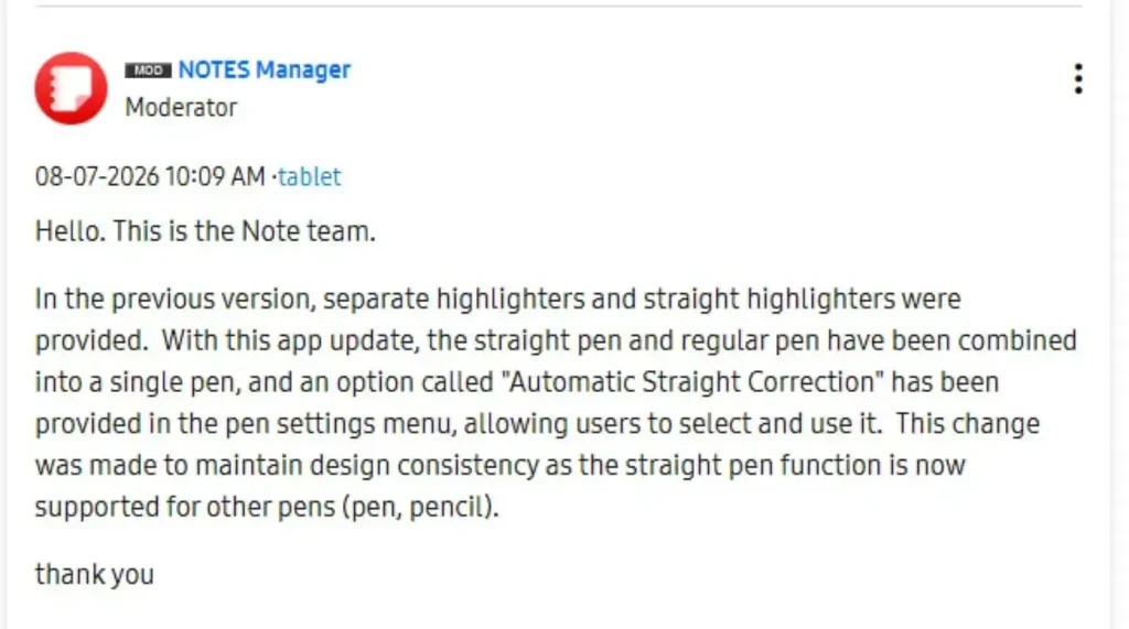 سامسونگ قابلیت هایلایتر صاف را از Samsung Notes حذف نکرده؛ جای آن عوض شده است