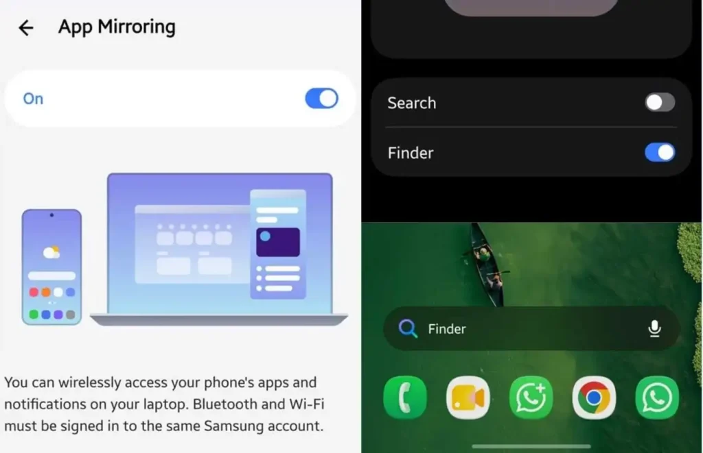 افشای قابلیت‌های جدید One UI 9.5؛ رونمایی از App Mirroring و نوار جستجوی جدید