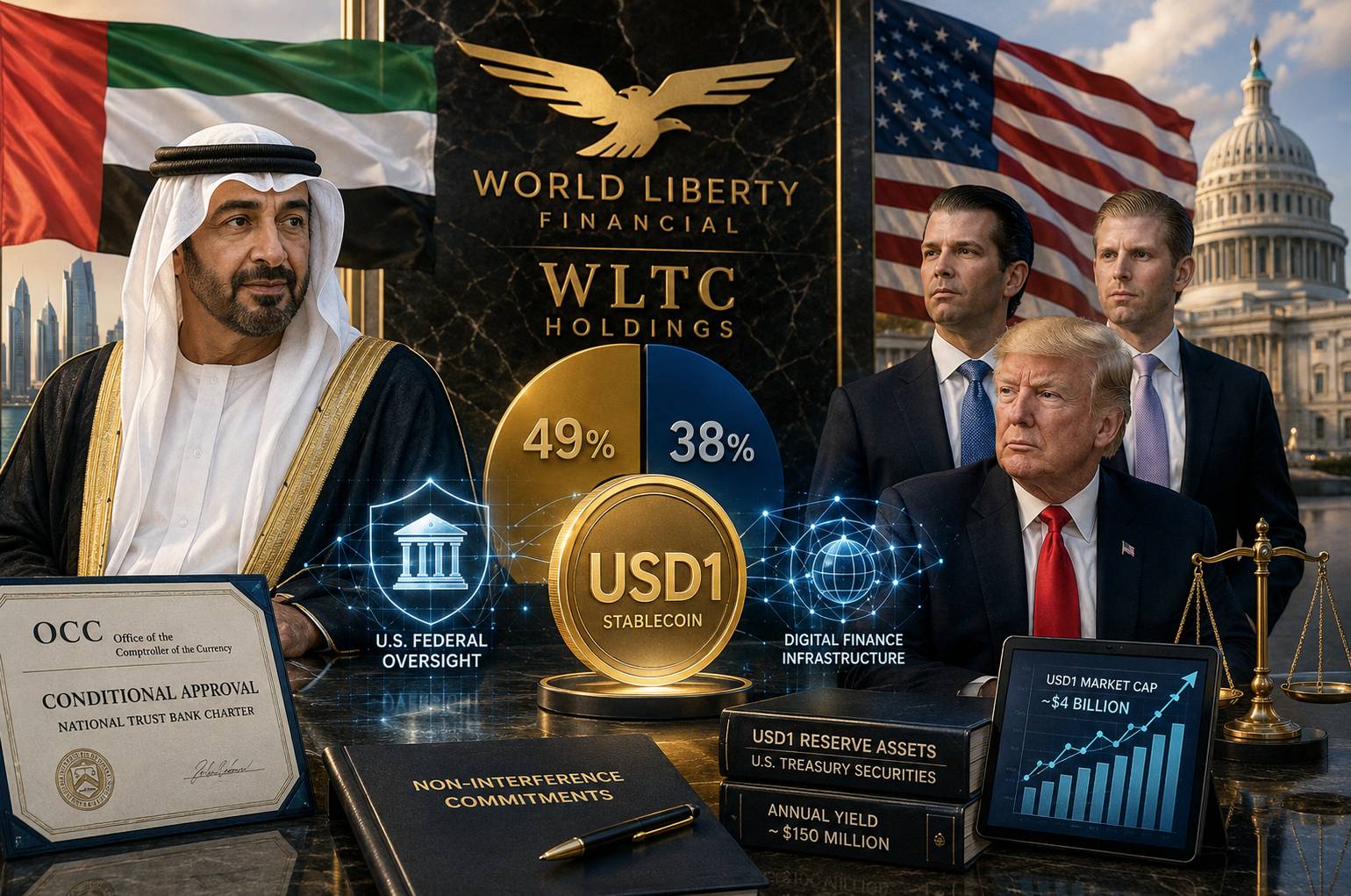 خاندان سلطنتی ابوظبی ۴۹ درصد از پروژه کریپتویی ترامپ را خرید
